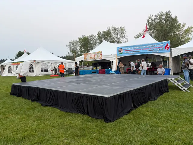 Outdoor event stage setup in Edmonton